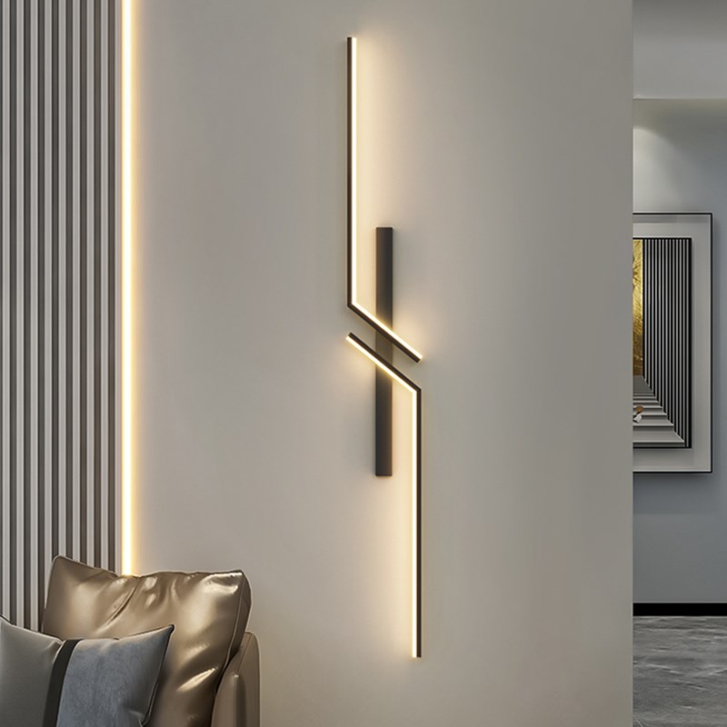 极简壁灯客厅沙j发背景墙卧室床头灯创意楼梯过道免接线充电墙壁