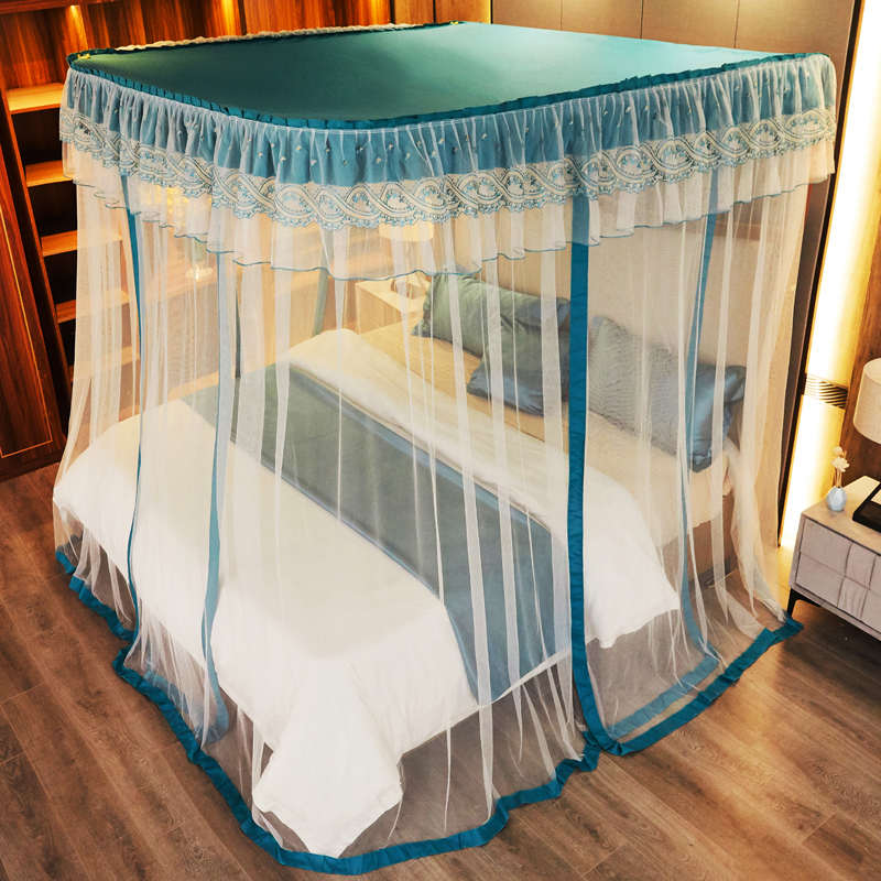 家用导轨蚊帐e防尘顶布夏季遮光防尘三开门u型双轨道滑轮新款落地