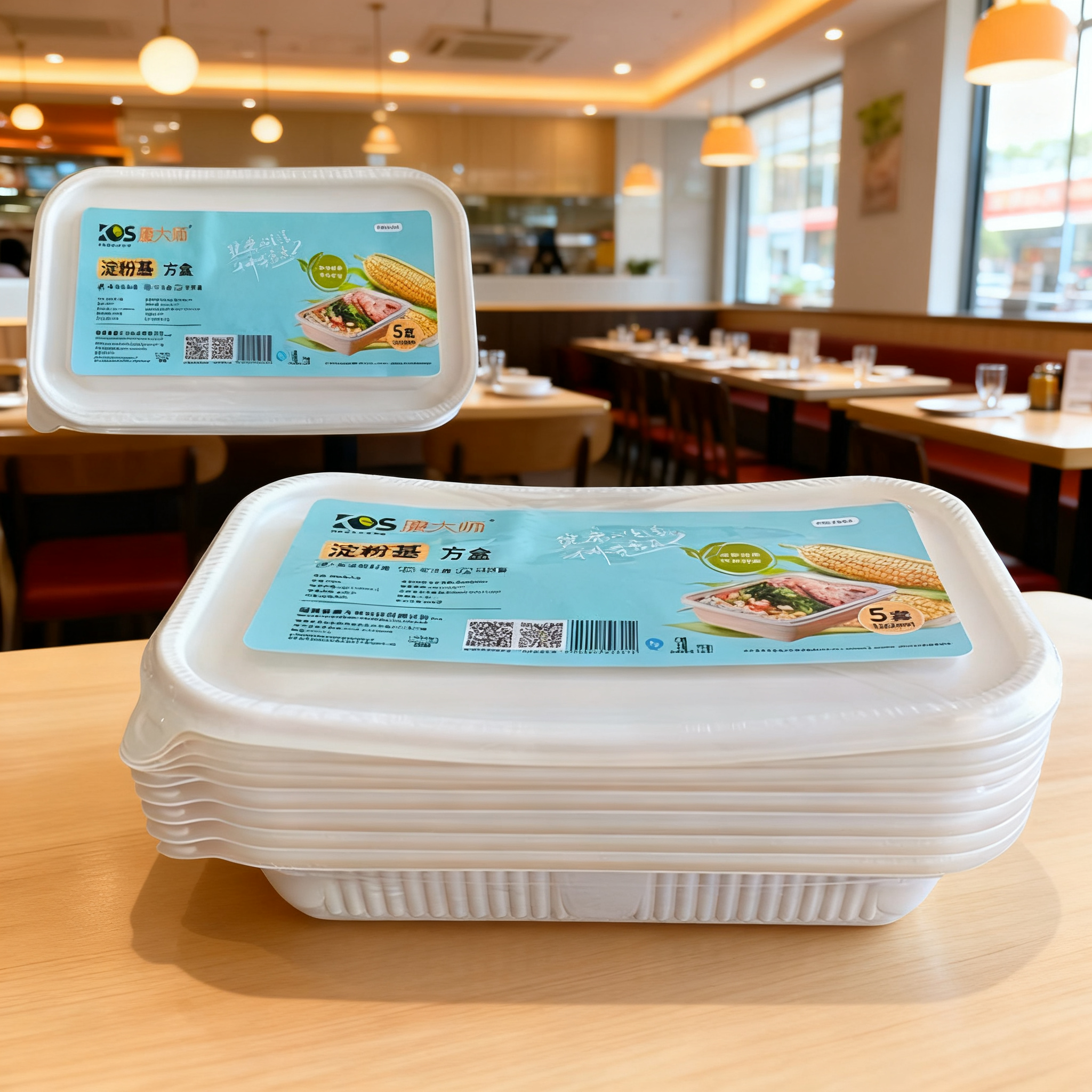 康大师玉米淀粉基家庭餐盒1000ml