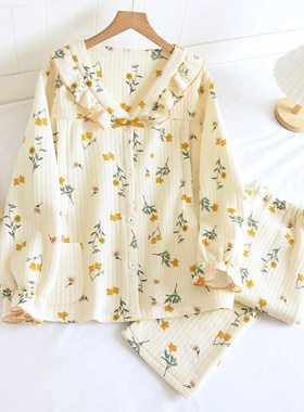 月子服二件套秋冬纯棉夹棉哺乳喂奶家居服10月份11孕妇睡衣怀孕