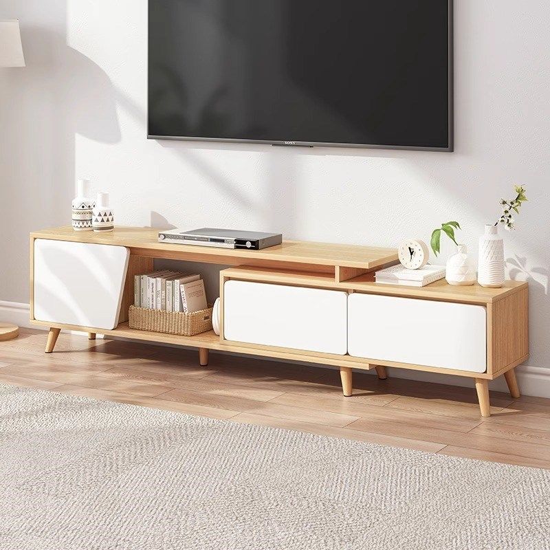 电视柜简约现代小户型实木腿茶几电视柜组合北欧伸缩电视机柜地柜,住宅家具,电视柜,淘宝优惠券,粉丝福利购,淘宝优惠卷