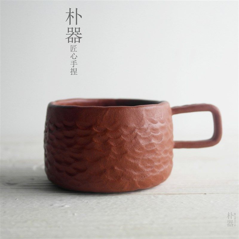 全手工紫砂杯 宜兴原矿朱泥小茶杯主人杯有柄咖啡杯 纯手捏带把杯,餐饮具,茶杯,淘宝优惠券,粉丝福利购,淘宝优惠卷