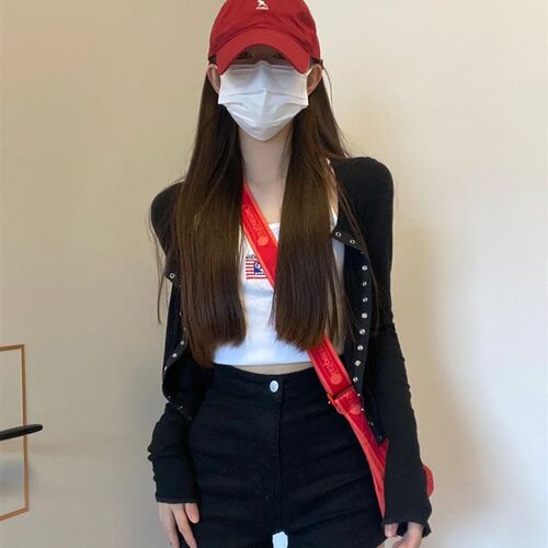 za黑色牛仔短裤紧身弹力韩系夏季2022新款高腰显瘦辣妹热裤女zn
