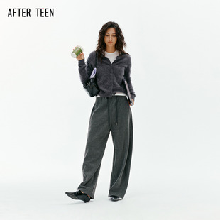 TEEN绵羊毛 圆领包扣针织衫 羊绒 毛针织衫 复古经典 AFTER