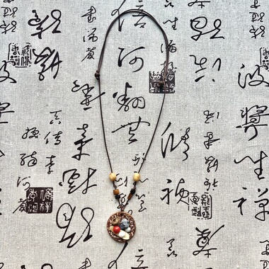 原创中药项链植物果实项链天然复古长款民族风文艺中药叠戴毛衣链