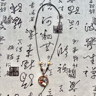 原创中药项链植物果实项链天然复古长款民族风文艺中药叠戴毛衣链