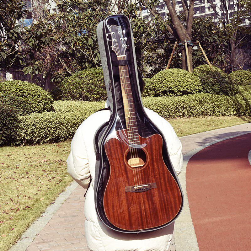 时尚新款透明吉他袋双肩古典加厚民谣男女通用 41寸 40寸木吉他包