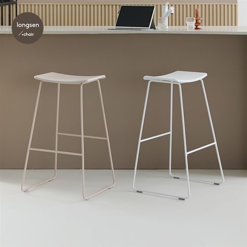 北欧皮吧椅家用铁艺高脚凳网红咖啡厅现代简约吧台椅奶油风高脚椅