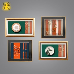 后现代家居客厅装饰画挂画 爱马盘子组合样板房酒店壁画组合画