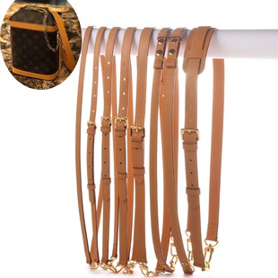 杏黄色植鞣皮DAUPHINE老花水桶包牛皮斜挎包带子可调节宽肩带配件