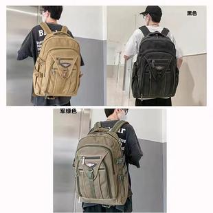 60升加厚帆布书包男耐磨户外出门打工旅行双肩包80L大容量登山40