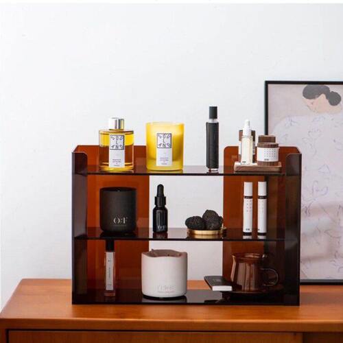 家用餐桌多层亚克力杯架公桌大容量客厅卫生间化妆品收纳置物架