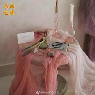 韩国褶皱背景纱包花纱网花店拍照背景布拍照装饰道具皱皱奶油纱