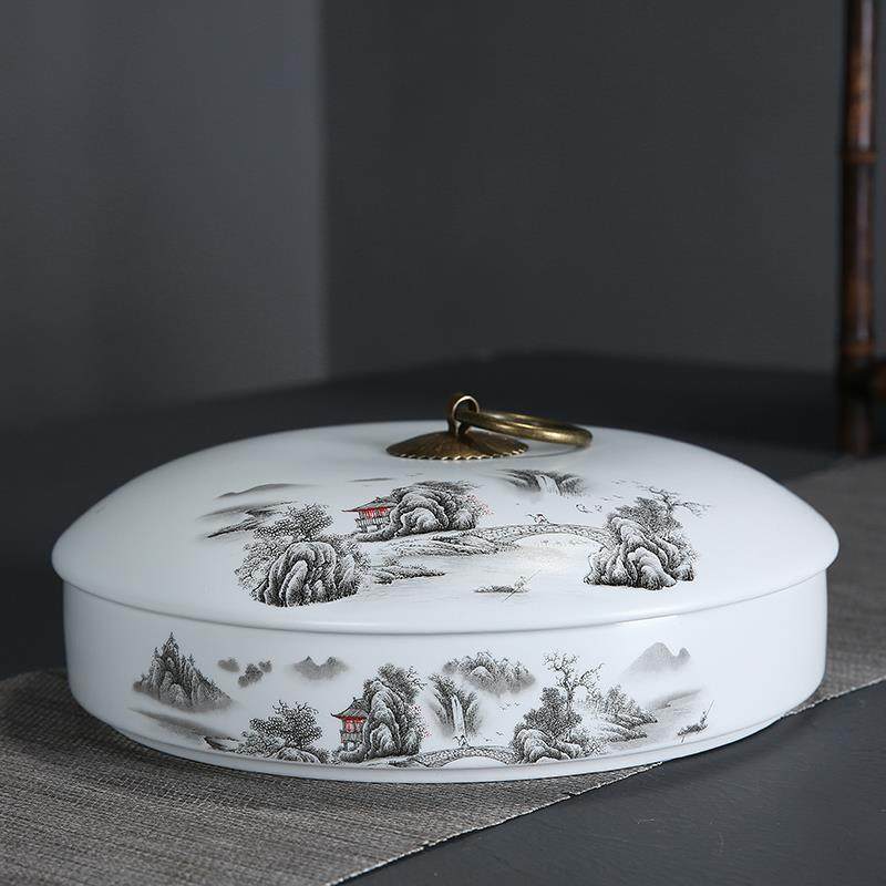 xyt紫砂茶叶罐陶瓷茶饼罐357克普洱茶盒白茶饼存醒茶罐茶包装盒家