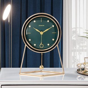 北欧座钟轻奢客厅家用时尚表摆台式钟表摆件电子静音台钟桌面时钟