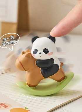 熊猫上班情绪稳定神器卡皮巴拉工位解压摆件办公室桌X面装饰品礼
