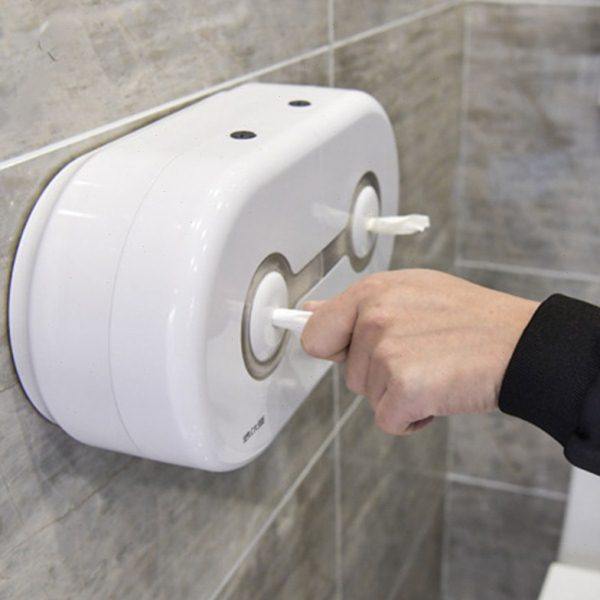 挂壁式商用双卷中心抽纸巾盒纸巾架厕所塑料小卷纸架省纸神器一节