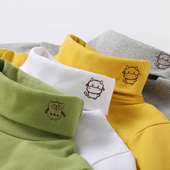 儿童高领打底衫 男童秋衣宝宝保暖上衣 T恤春装 秋冬款 纯棉女童长袖