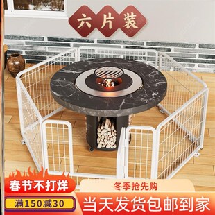 防烫护栏炉子家用室内取暖柴火炉烤火炉围栏宝宝防烫伤保护铁网罩