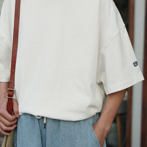 TRIFFER阔版短袖T恤  日式复古280g克重 宽版螺纹领口男女款