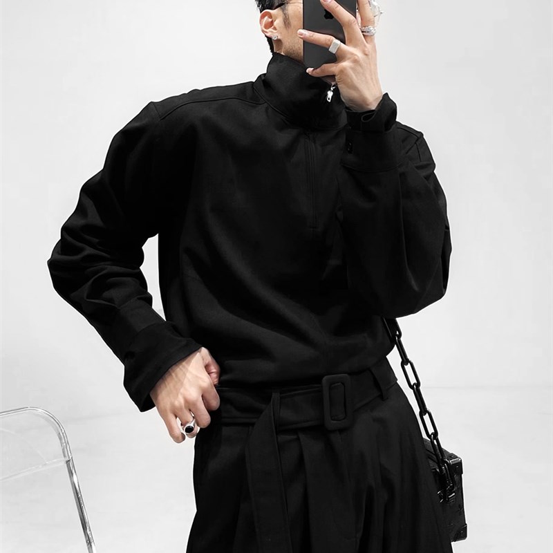 龙叨叨拉链套装时尚上衣裤子两件套长袖青年工装裤春季新款潮牌