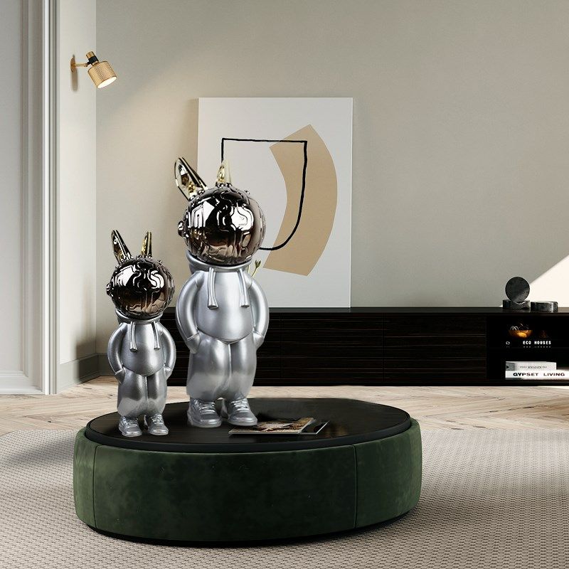 机械兔摆件客厅玄关酒柜摆件家居办公室桌轻奢装饰品样板间摆设,家居饰品,装饰摆件,淘宝优惠券,粉丝福利购,淘宝优惠卷