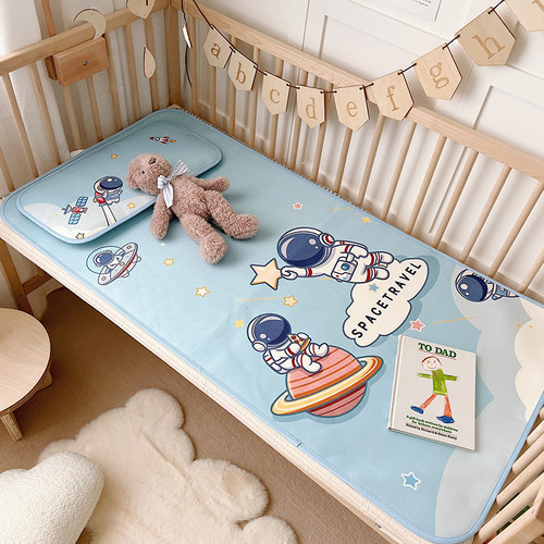 儿童凉席卡通幼儿园午睡专用A类婴儿床冰丝空调软席子夏季可机洗