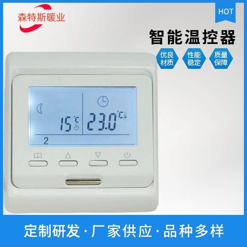 水电暖温控器E31E51汗蒸房壁挂炉温度控制开关智能采暖控制面板