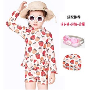 套装 儿童泳衣女童2024新款 女孩游泳衣中小童分体速干公主宝宝泳装