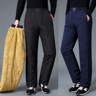 老人加厚棉裤 冬季 爸爸松紧腰休闲长裤 秋冬装 中老年人加绒保暖男裤