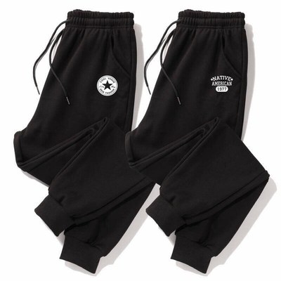 干活穿的耐磨耐脏建筑工地劳保工作服裤子男松紧腰运动休闲束脚裤