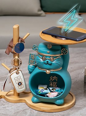 招财猫收钱二维码前台收纳摆件开张礼物收银台装饰新店铺开业礼品