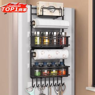 挂在冰箱旁边的置物架放上上方外侧面收纳袋挂袋物袋保鲜袋厨冰箱