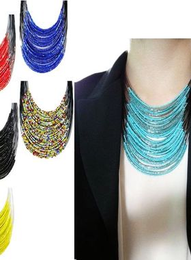 经典款 千层链 中长款 女多巴胺 项链 毛衣链 配饰 锁骨链 多层