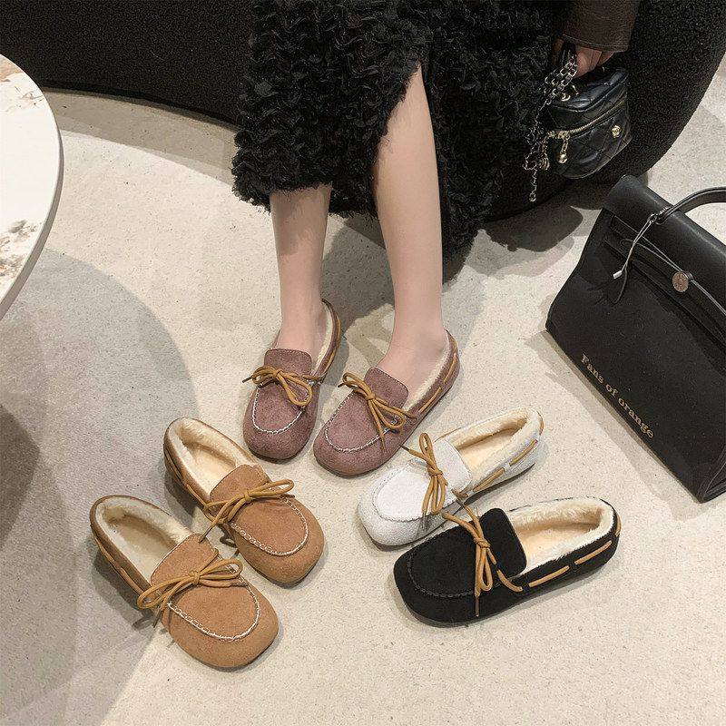 一脚蹬加绒加厚豆豆鞋女2025年秋冬新款防滑棉瓢鞋孕妇妈妈平底鞋,女鞋,乐福鞋（豆豆鞋）,淘宝优惠券,粉丝福利购,淘宝优惠卷