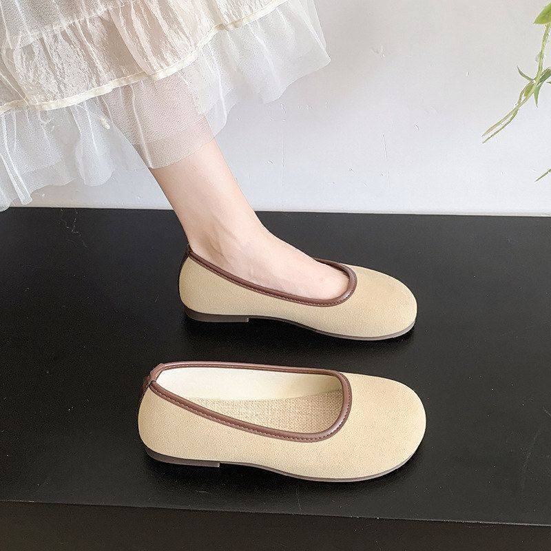 2025春季新款法式复古平底玛丽珍鞋女浅口一脚蹬单鞋配裙子奶奶鞋,女鞋,帆布鞋,淘宝优惠券,粉丝福利购,淘宝优惠卷