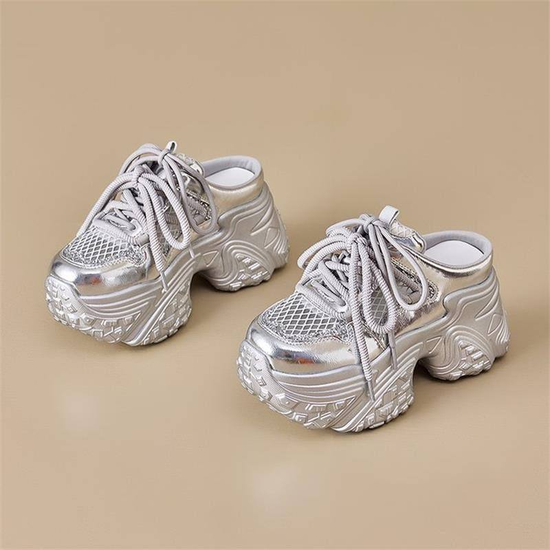 包头半拖女鞋夏2025新款外穿亮片百搭网面老爹鞋透气厚底懒人凉拖,女鞋,高帮鞋,淘宝优惠券,粉丝福利购,淘宝优惠卷