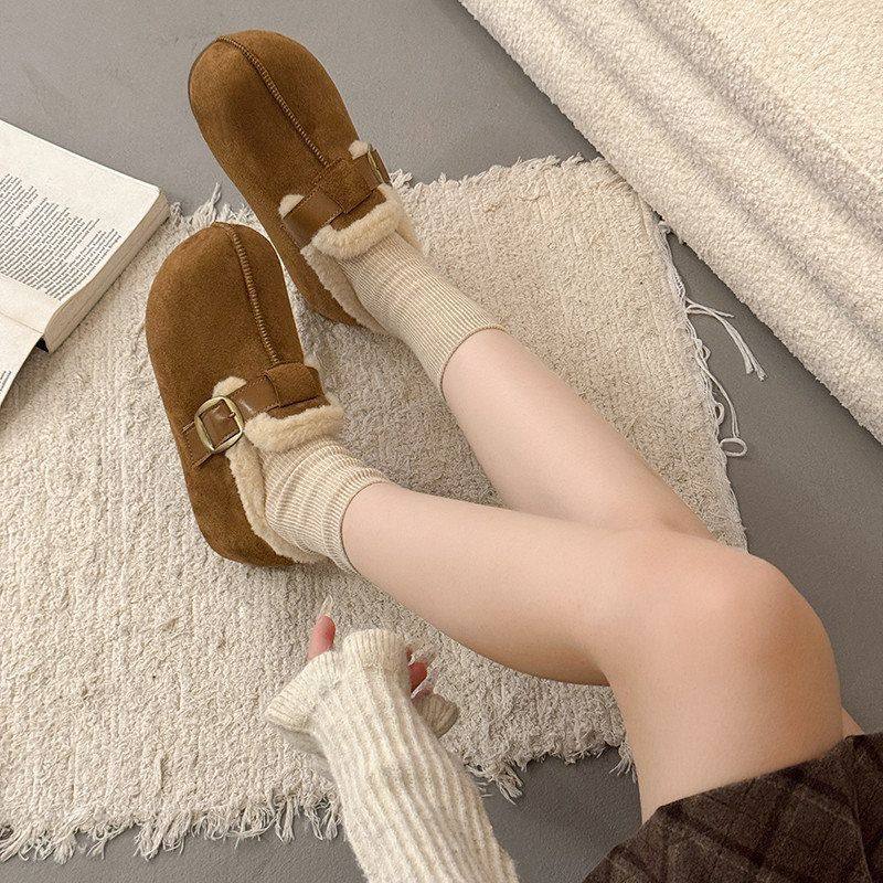 冬季女鞋全包勃肯鞋2025新款加绒加厚保暖棉鞋毛毛豆豆鞋保暖雪地,居家布艺,居家棉拖/棉鞋,淘宝优惠券,粉丝福利购,淘宝优惠卷
