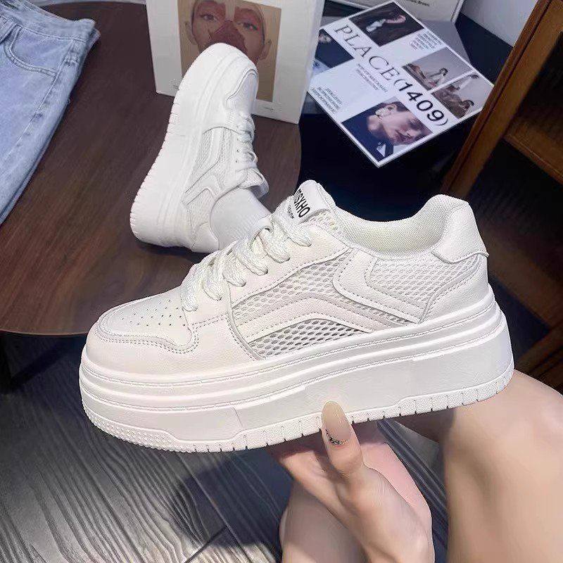 2025春季韩版小白鞋女新款网红潮流学生百搭松糕厚底时尚休闲板鞋,女鞋,休闲板鞋,淘宝优惠券,粉丝福利购,淘宝优惠卷