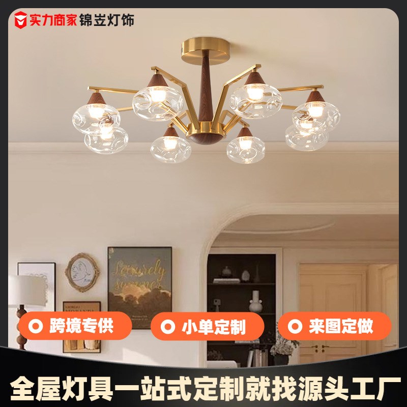 法式中古风吊灯客厅高级感创x意卧室餐厅枝型吊灯简约中山灯具灯