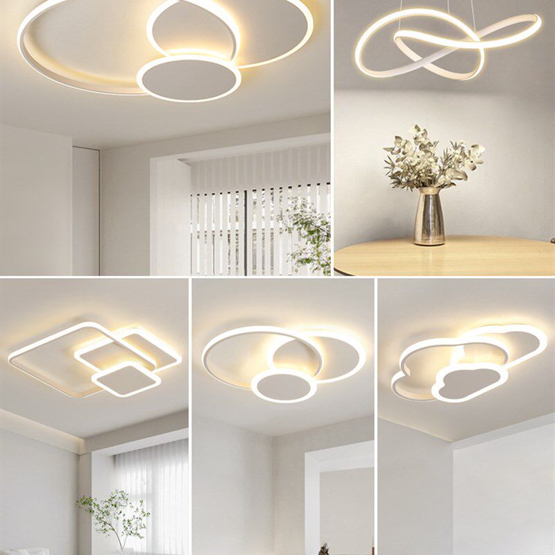 客厅吸顶灯现代简约大气2023年新款圆环主灯北R欧灯具全屋套餐组