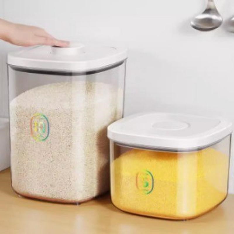 6S按压米桶家i用防虫防潮密封真空装米缸面粉储存罐大米收纳米箱