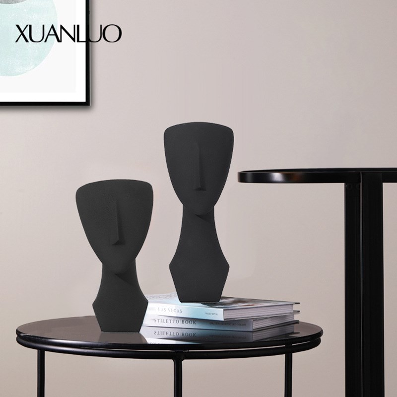 简约现代a抽象人物雕塑摆件现代白色树脂人物雕塑样板房客厅装饰