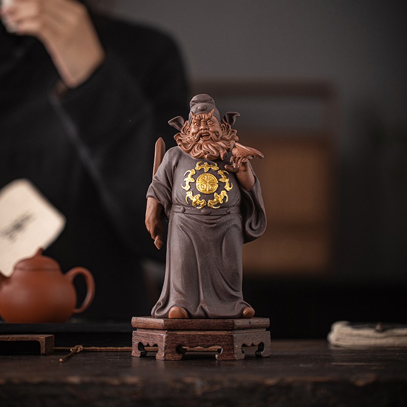 陶瓷钟馗摆件中式禅意人物摆设家居玄F关办公室博古架装饰工艺礼