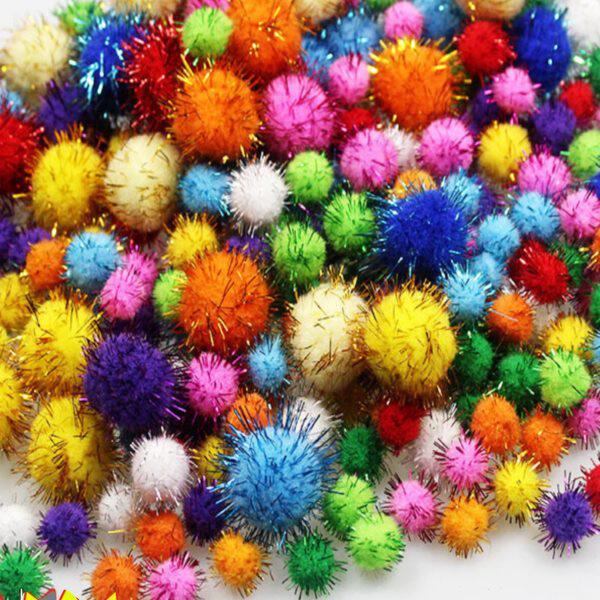 葱闪光金材料包邮创意手工球毛球彩色混diy大装饰装儿童小毛绒