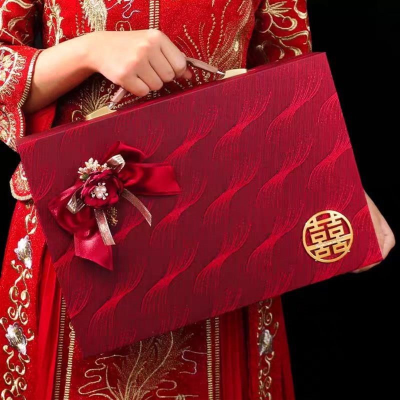 彩礼现金礼盒高档订婚钱盒20万30万10万结婚O提亲聘金礼金箱子8万