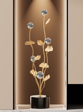 银杏叶入口装饰品无障碍q豪华高端客厅电视柜酒柜壁龛装饰搬家乔