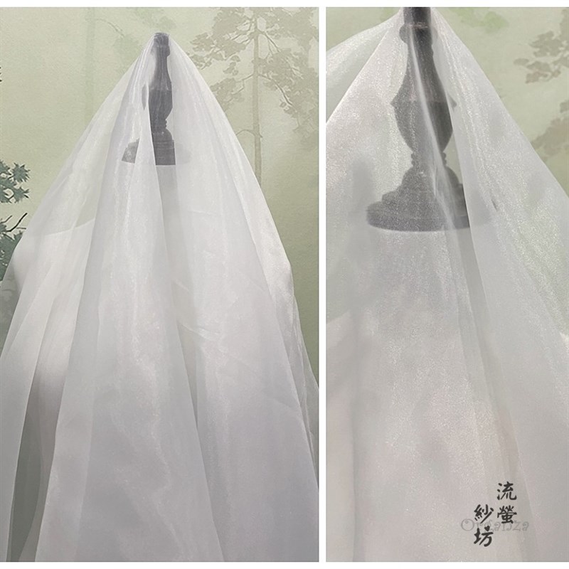 高品质 2040欧根n纱面料布料婚纱进口纱透明珠光纯色柔软亲肤裙料