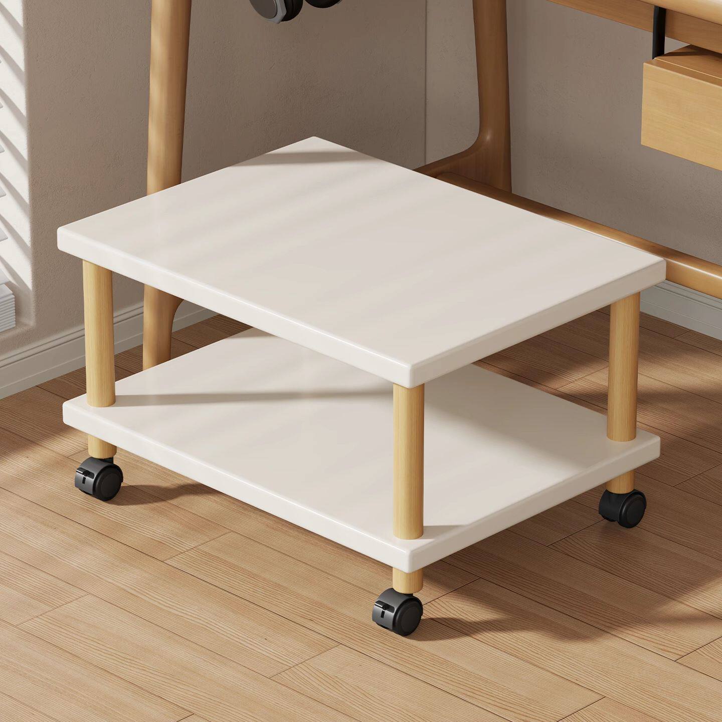 打印机置物架家用落地多层复印机放置柜架子办公室带轮文件收纳架