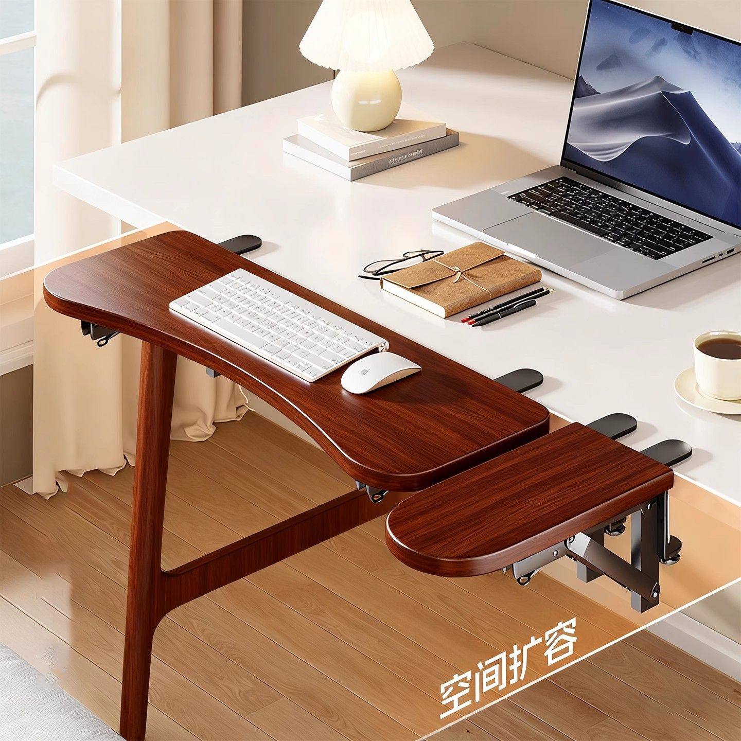 宿舍桌面缝隙延长板可折叠电脑桌键盘鼠标托架免打孔多功能置物架